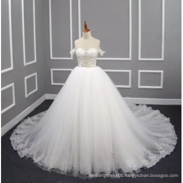 Princess/A Line 2017 Real Wedding Dress with Appliques